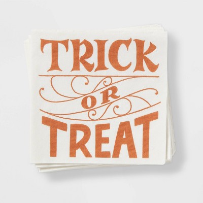 20ct Halloween Paper 'Trick or Treat' Beverage Napkins - Threshold™