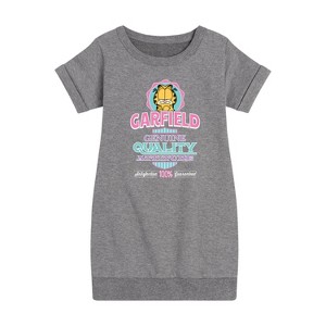 Girls' - Garfield - Genuine Attitude Graphic Short Sleeve Fleece Dress - 1 of 4