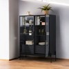 51.2'' Tall Lighted Display Cabinet, Modern LED Curio with Tempered Glass Door,Metal Legs,Accent Cabinet with Adjustable Shelves,Storage Drawers - 2 of 4