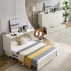 NicBex Queen Size Murphy Bed 78.25" Wooden Frame Morden Hideaway Wall Bed with Top Shelf and 1 Spacious Drawer for Apartment - 3 of 4