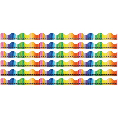 Eureka® Crayola® Rainbow Deco Trim®, 37 Feet Per Pack, 6 Packs