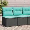 vidaXL Patio Sofa Set with Cushions Modular Sofas 2 Piece Poly Rattan Acacia - Black without storage - 2 of 4