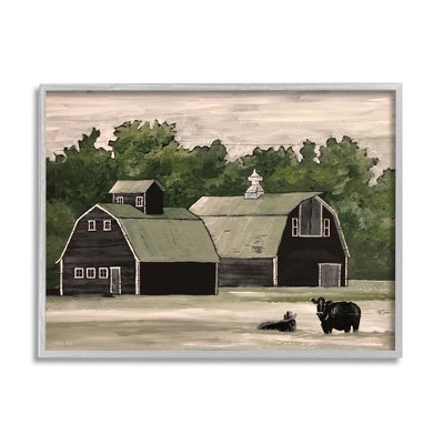 Stupell Industries Stable Barn Country Rural Cattle Framed Giclee Art