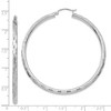 Black Bow Jewelry 3mm x 45mm 14k White Gold Textured Round Hoop Earrings - 4 of 4