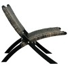 vidaXL Relaxing Chair Black Natural Kubu Rattan and Solid Mahogany Wood - 3 of 4