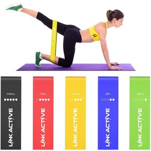 Link Active Resistance Exercise Bands for Home Fitness Stretching, Strength Training, Pilates Flex Bands and Home Workouts  Set of 5 - 1 of 4