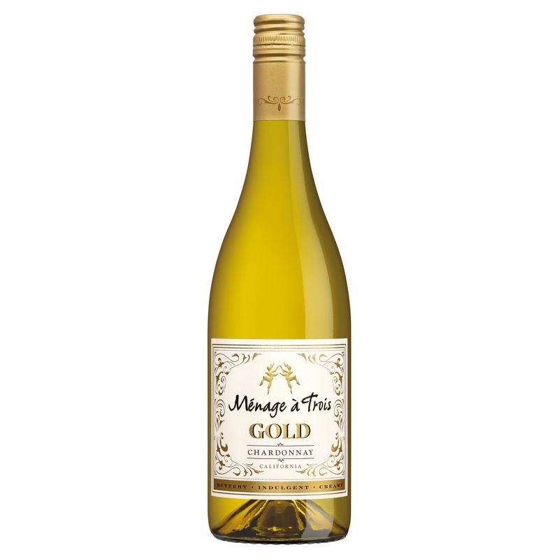 M&#233;nage &#224; Trois Gold Chardonnay White Wine - 750ml Bottle, 1 of 9