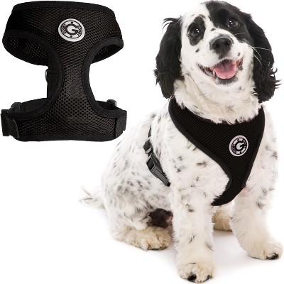 Gooby Soft Mesh Harness, Small Dog Harness with Breathable Mesh, Black, Medium