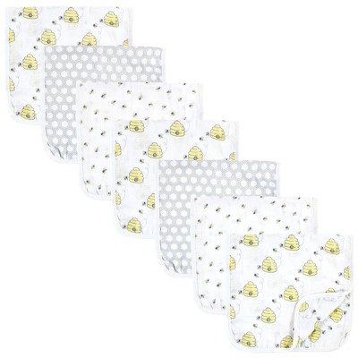 Hudson Baby Unisex Baby Muslin Burp Cloth 7pk, Bees, One Size