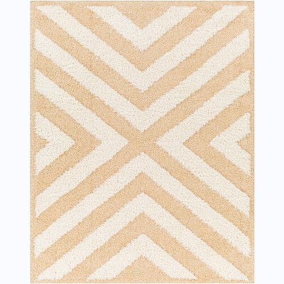 Mark & Day Kensington 7'10"x10' Rectangle Woven Indoor Area Rugs Light Orange: Geometric, Stain-Resistant, Modern Decor