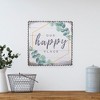 Northlight Metal Framed "Our Happy Place" Decorative Canvas Wall Art 12" - 2 of 4