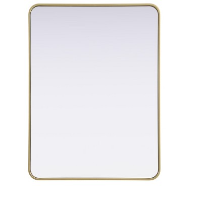 Elegant Lighting Contour Metal Rectangle Mirror 30x40 in Brass
