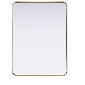 Elegant Lighting Contour Metal Rectangle Mirror 30x40 in Brass - 1 of 4