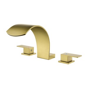 Cobbe Bathroom Faucet Double Handle 3-Hole 8-Inch Widespread Vanity Sink Faucet Brushed Gold - 1 of 4