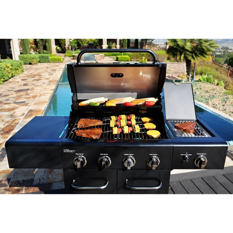 Kenmore 4-Burner Gas BBQ Propane Grill with Side Burner, 5 of 16