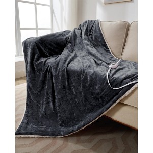 Electric Blanket, Washable Soft Velvet Heated Blankets with 4 Heating Levels, 4H Auto Shut Off, ETL Certified for Bedroom - 1 of 4