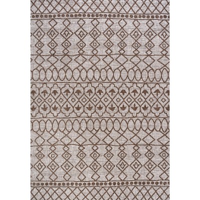 Bohemian Chic Easy-Care Beige/Brown Synthetic 4' x 6' Area Rug