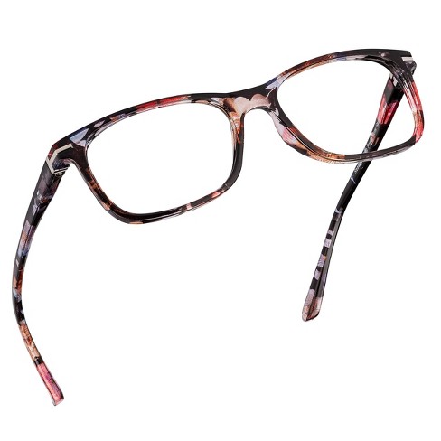 Readerest 1.25 Magnification Blue Light Blocking Computer Eyeglasses With Thin Reflective Lens Floral