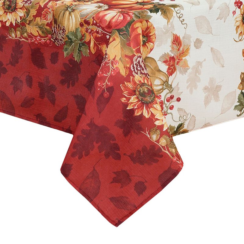 Swaying Leaves Bordered Fall Tablecloth - Red/White - Elrene Home Fashions, 2 of 4