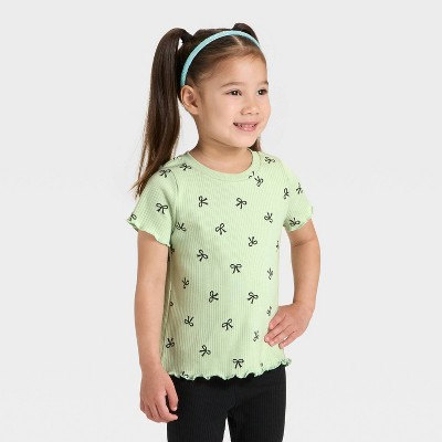 Toddler Girls' Ribbed Short Sleeve T-Shirt - Cat & Jack™