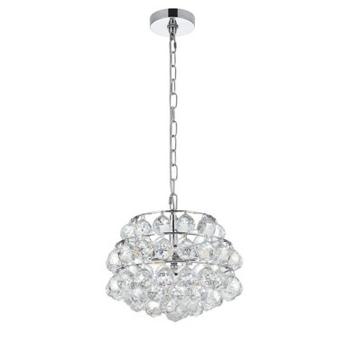 Savannah Chrome 12" Pendant Light with Crystal Accents