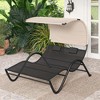 Costway Outdoor Double Chaise Lounge Chair with Sunshade Canopy & Headrest Pillows - 4 of 4
