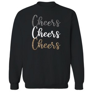 Rerun Island Men's Cheers Cheers Cheers 2 Long Sleeve Graphic Cotton Sweatshirt - 1 of 1