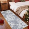 Christmas Area Rug, Snowflake Print Washable Throw Carpet with Non Slip Backing, Low Pile Stain Resistant Floor Mat for Living Room, Bedroom - 2 of 4