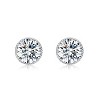 Guili Round Bezel Set Stud Earrings Showcasing Dazzling Clear CZ Stones for a Refined, Elegant, and Timeless Jewelry Addition to Any Collection - 2 of 2