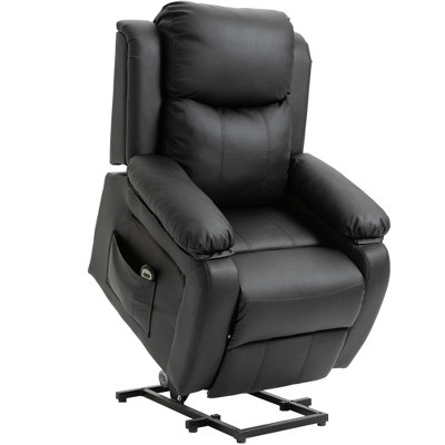 HOMCOM Living Room Power Lift Chair, PU Leather Electric Recliner Sofa Chair for Elderly with Remote Control