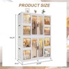 JUJABU White Portable Wardrobe Armoire Closet with 12 Magnetic Door, 12 Cubes, 2 Hanging Rods and 16 Hangers - 4 of 4