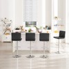 VECELO Set of 2/4 PU Leather Adjustable Bar Stools, Swivel Counter Chairs with Back - 2 of 4