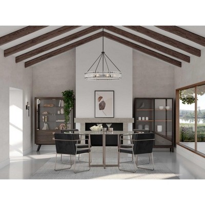 Rivera Black Steel 6-Light Round Chandelier