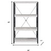 HomeRoots 43" Antiqued White And Black Metal and Wood Four Tier Etagere Bookcase - 3 of 4