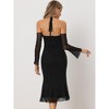 Allegra K Women's Mesh Sleeves Mermaid Hem Off Shoulder Bodycon Dress - 3 of 4