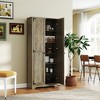HOMCOM 72" Farmhouse Pantry Cabinet with Storage, Food Pantry Cabinet with Adjustable Shelves, Tall Storage Cabinet with 2 Doors - 3 of 4