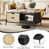 Modern Coffee Table, 4 Drawers and Open Storage Shelf, 39" Rectangular Coffee Table with Nature Rattan Drawers and Storage Shelves - 4 of 4