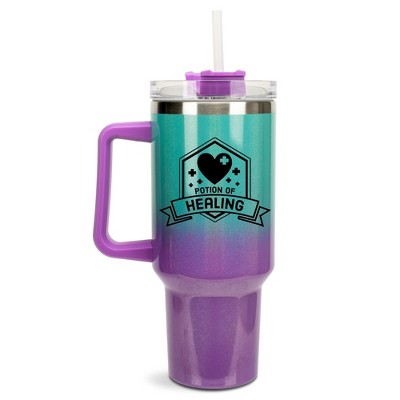 100 North Potion Of Healing Video Gamer Wrap-Around 40 Oz. Stainless Steel Water Bottle Coffee Mug, Spill & Leak Resistant, Travel Tumbler with