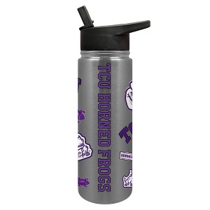 NCAA TCU Horned Frogs Varsity Thirst Water Bottle - 24oz: Stainless Steel, Plastic Lid - 1 of 4