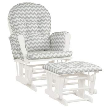 Costway Baby Nursery Relax Rocker Rocking Chair Glider & Ottoman Set w/ Cushion