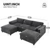 NicBex Modern 86.5" Chenille Sectional Sofa Modular U Shape Sofa Couch with 2 Ottomans for Living Room Apartment, Dark Gray - 2 of 4