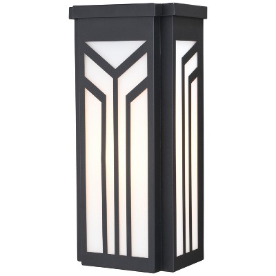 VAXCEL Evry 1 Light Bronze Outdoor Wall Lantern White Glass