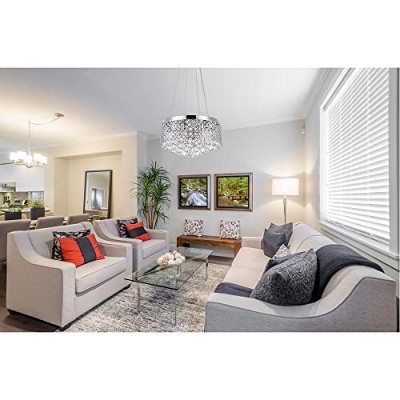 Elegant Chrome Crystal 6-Light Pendant Chandelier