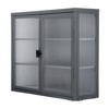 Storage Cabinets Double Glass Doors Doors Detachable Shelves Wall Cabinet Practical Tool Storage Chest for Living Room Kitchen Corridor Bathroom Grey - 3 of 4