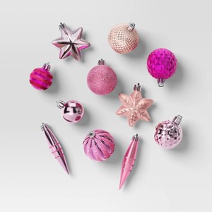 20ct Christmas Mixed Finial Ornament Set Pink - Wondershop™ - 1 of 4