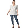 Agnes Orinda Women's Plus Size Polka Dots V Neck Short Sleeve Wrap Peplum Blouse - 3 of 4