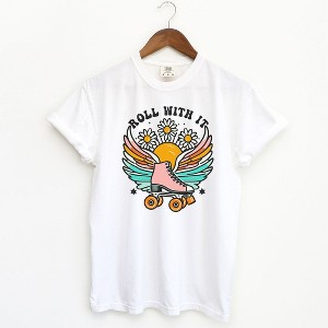 Simply Sage Market Women's Roll With It Wings Short Sleeve Garment Dyed Tee - 1 of 3