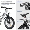 INFURNIC Bicycles 20 Inch Kids Mountain Bike with 7 Speeds and Dual Disc Brakes for Boys and Girls, Silver, 54.6"*20.7"*35" - 3 of 4