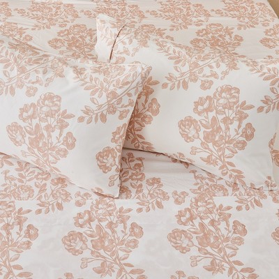 Twin Pink Toile Print Microfiber Sheet Set