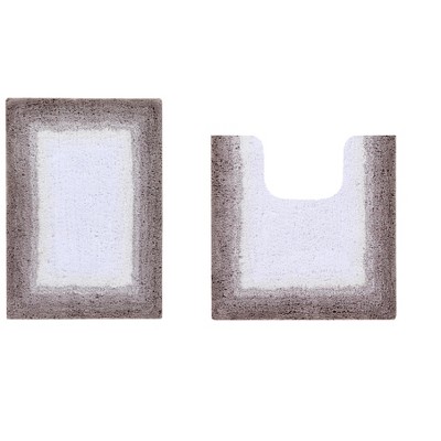 Torrent Collection 2 Piece 100% Soft Cotton Tufted Weave Bath Rug Set, Ombre Pattern, Super Soft & Absorbent, Machine Washable Bathroom Mats